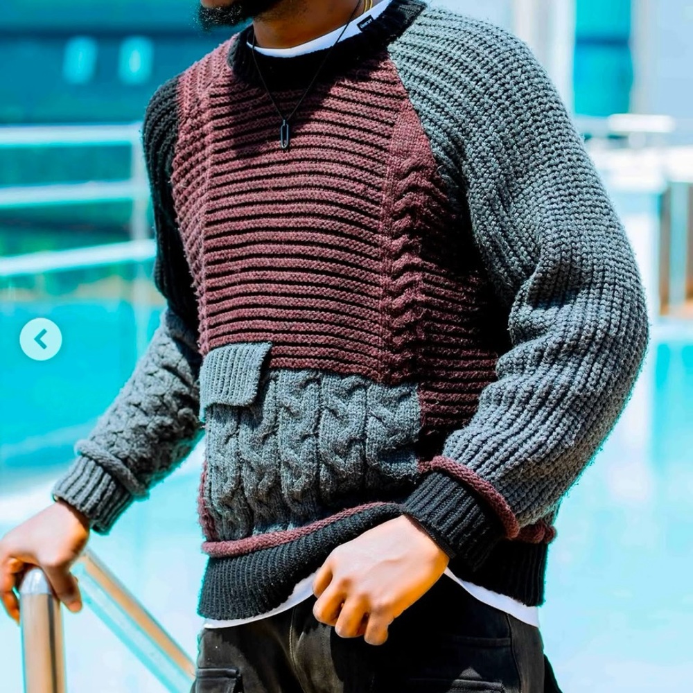 Zara Oversized Patchwork 3D Boyfriend Pullover Sw… - image 2